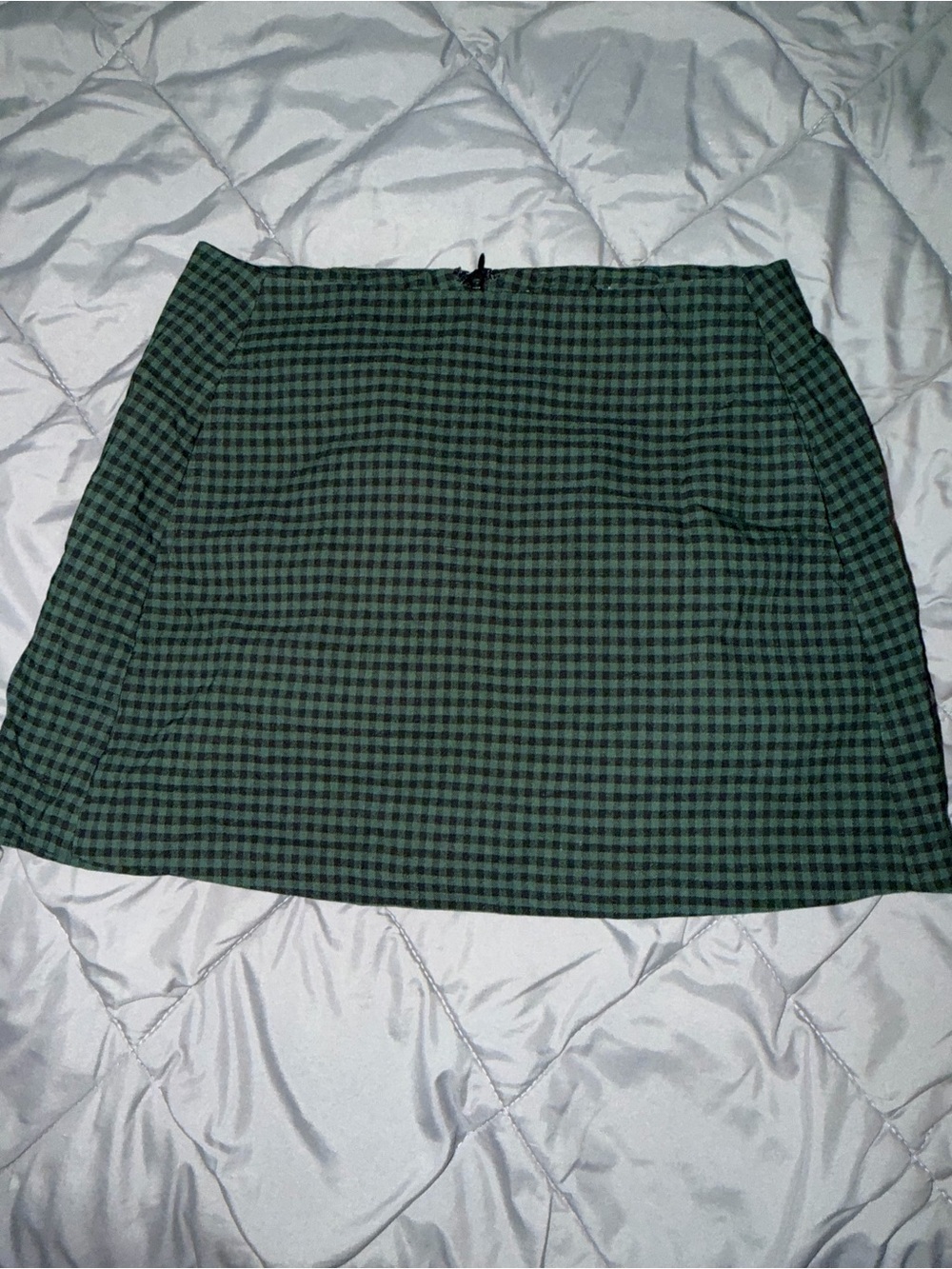 Urban Outfitters Green and Black Check Mini Skirt